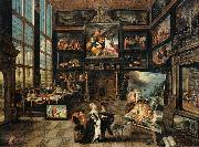 Cornelis de Baellieur Interior of a Collectors Gallery of Paintings and Objets dArt oil